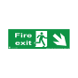 Site Sign - 3mm Correx - 150x450mm - Fire Exit Arrow Down Right