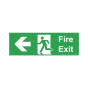 Site Sign - 3mm Correx - 150x450mm - Fire Exit Arrow Left 