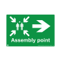 Safety Sign Assembly point (arrow right) 594x841mm A1 - 