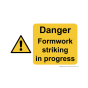 Safety Sign Danger formwork striking on progress 210x297mm A4 - 3mm Correx