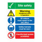 Site Safety Board - Construction Work/Safety Helmets/Unauthorised Entry Forbidden 297x420mm A3 - 3mm Correx
