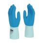 Natural latex chemical resistant gauntlets blue roughened coating front and back pair 300mm construction | CMT Group UK