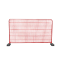 Round Top Anti-Climb Mesh Temporary Fence Panel Only - Powder Coated RED RAL 3020 - 3450x2000x40
