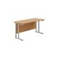 Twin Leg Rectangular Desk - Nova Oak