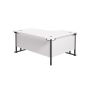 Twin Leg Left-Angle Corner Desk 1600mm Wide - White