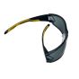 armourU K2 smoke lens lightweight safety spectacles in black and yellow, metal-free frameless design, EN166 FTKN certified