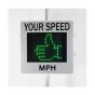 GR36CL Vehicle Activated Radar Speed Sign mounted on post at construction site entrance | CMT Group UK