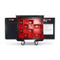 Armorgard Volthub 16-locker Li-ion battery charging station 240V front view showing red locker compartments open | CMT Group UK