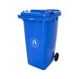 240 litre wheelie bin blue HDPE two wheels three-quarter view | CMT Group UK