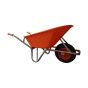 Churchill heavy-duty HDPE wheelbarrow 100 litre orange pan galvanised frame front three-quarter view | CMT Group UK