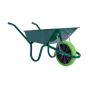 Haemmerlin Original wheelbarrow puncture-free tyre variant green pan and frame side profile view | CMT Group UK
