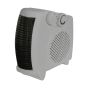 Portable office fan heater 2kW white upright position showing dial controls and outlet grille | CMT Group UK