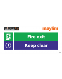 Bespoke Sign - 450 x 210mm 3mm Foamex - Fire exit / Keep clear