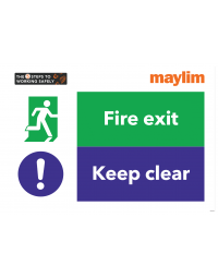 Bespoke Sign - 660 x 460mm 3mm Foamex - Fire exit / Keep clear