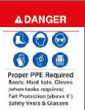Danger Proper PPE Required Itemised Sign - PVC