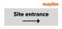 Bespoke Sign - 600 x 280mm 3mm Foamex - Site entrance arrow right