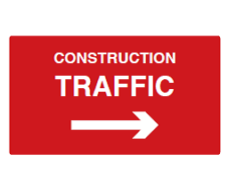 Construction Traffic Arrow Right Sign - PVC