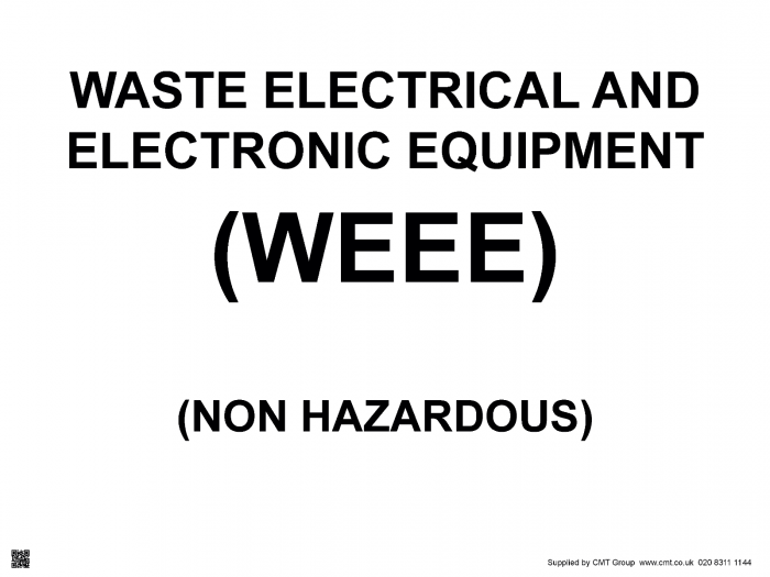 Waste Electrical and Electronic Equipment (WEEE) Sign - PVC