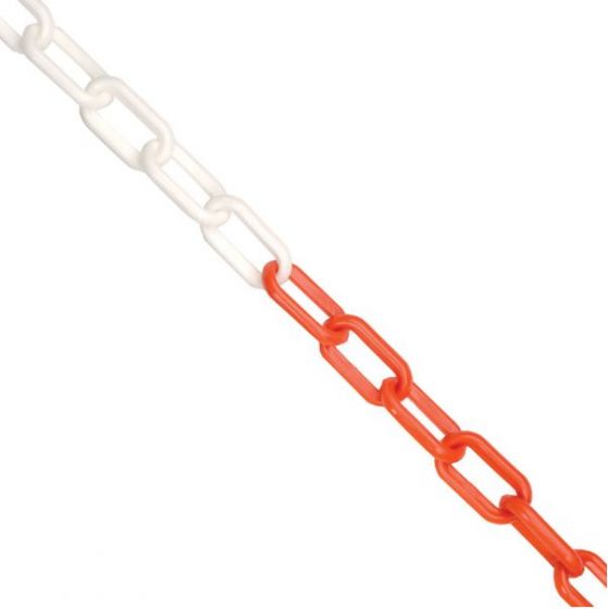 6mm Plastic Chain - Red/White 25m