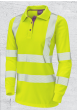 Women's Safety Clothing | Yellow Hi Vis Long Sleeve Polo Shirt | CMT Group