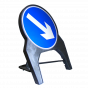 Keep Right Blue Arrow Q-Sign | 750mm Circle