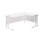 Twin Leg Right-Angle Corner Desk 1600mm Wide - White