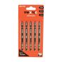 Hardwood Cutting Jigsaw Blades 100mm 8TPI - Pack of 5