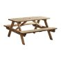 Heavy Duty 6 Seater Picnic Bench - Rectangular 140x128x69cm - Pressure Treated Spruce | CMT Group