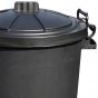 80 Litre Black Economy Plastic Dustbin W/Lid