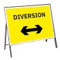 Diversion Reversible Arrow Metal Sign & Frame - 1050mm x 750mm