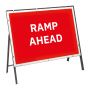 Ramp Ahead Metal Sign & Frame - 1050mm x 750mm