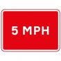 Metal Rectangle Plate Sign 5MPH Speed Limit 600 X 450mm