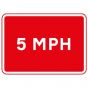 Metal Rectangle Plate Sign 5MPH Speed Limit 600 X 450mm