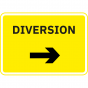 Diversion Arrow Right Metal Road Sign - 1050mm x 750mm