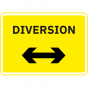 Diversion Reversible Arrow Metal Road Sign - 1050mm x 750mm
