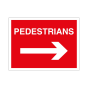 RA1 Plastic Quick Fit PLATE ONLY - Rectangle 600x450mm - Pedestrian Arrow Right