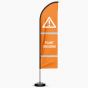 Plant Crossing Hi-Vis Sail Flag With Pole & Base 3.4m - Double Sided