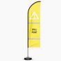 Spill Point Hi-Vis Sail Flag With Pole & Base 3.4m - Double Sided