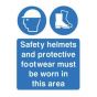Safety Helmets and Protective Footwear Must Be Worn Sign - PVC