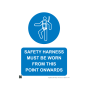 Safety Harness Must Be Worn 297x420mm A3 - 3mm Correx