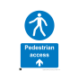 Site Sign - 3mm Correx - Pedestrian access up arrow - 420x594mm (A2)