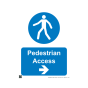 Safety Sign Plastic 297x420mm A3 - Pedestrians arrow right- 3mm Correx