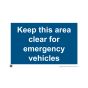 Site Sign - 3mm Correx - Keep this area clear for emergency vehicles- 420x594mm (A2)