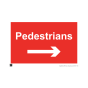 Site Sign - 3mm Correx - 420x594mm - Pedestrians arrow right