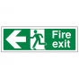 Site Safety Fire Door Sign | Green Fire Exit Sign | Dimensions: 150 x 450mm | CMT Group UK