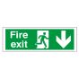 Site Safety Fire Door Sign | Green Fire Exit Sign | Downward Arrow | CMT Group