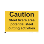 Site Sign 6mm Correx - 841mm x 594mm (A1) - Printed: Caution steel fixers area potential cutting activities