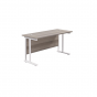 Twin Leg Rectangular Desk - Grey Oak