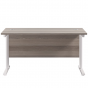 Twin Leg Rectangular Desk - Grey Oak