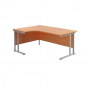 Twin Leg Left-Angle Corner Desk 1600mm Wide - Beech